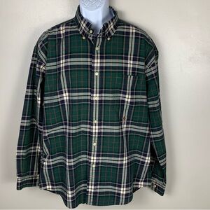 Tommy Hilfiger Shirt Mens XL Green Plaid Classic Fit Button Down Long Sleeve